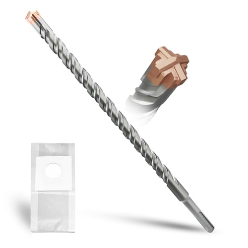 METOTY SDS Plus bohrer 16mm×310mm，mit 4 Hartmetallschneiden,Kopf mit Beschichtung,Steinbohrer,Hammerbohrer,Betonbohrer,Für Stein,Beton,Naturstein,Ziegelmauer von METOTY