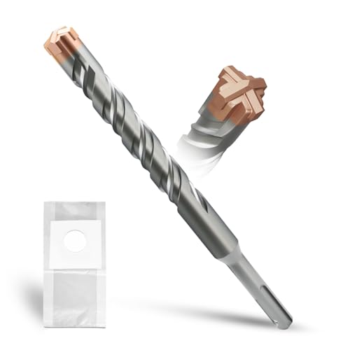 METOTY SDS Plus bohrer 18mm×210mm，mit 4 Hartmetallschneiden,Kopf mit Beschichtung,Steinbohrer,Hammerbohrer,Betonbohrer,Für Stein,Beton,Naturstein,Ziegelmauer von METOTY