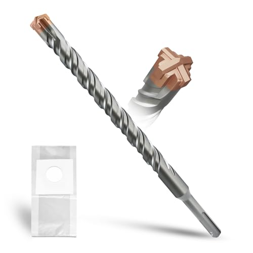 METOTY SDS Plus bohrer 18mm×260mm，mit 4 Hartmetallschneiden,Kopf mit Beschichtung,Steinbohrer,Hammerbohrer,Betonbohrer,Für Stein,Beton,Naturstein,Ziegelmauer von METOTY
