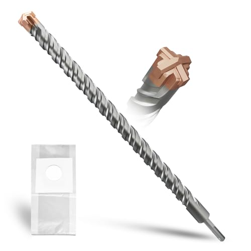 METOTY SDS Plus bohrer 25mm×460mm，mit 4 Hartmetallschneiden,Kopf mit Beschichtung,Steinbohrer,Hammerbohrer,Betonbohrer,Für Stein,Beton,Naturstein,Ziegelmauer von METOTY