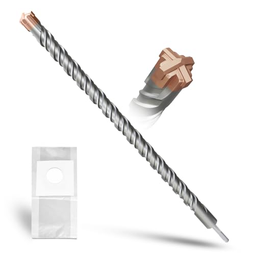 METOTY SDS Plus bohrer 30mm×460mm，mit 4 Hartmetallschneiden,Kopf mit Beschichtung,Steinbohrer,Hammerbohrer,Betonbohrer,Für Stein,Beton,Naturstein,Ziegelmauer von METOTY
