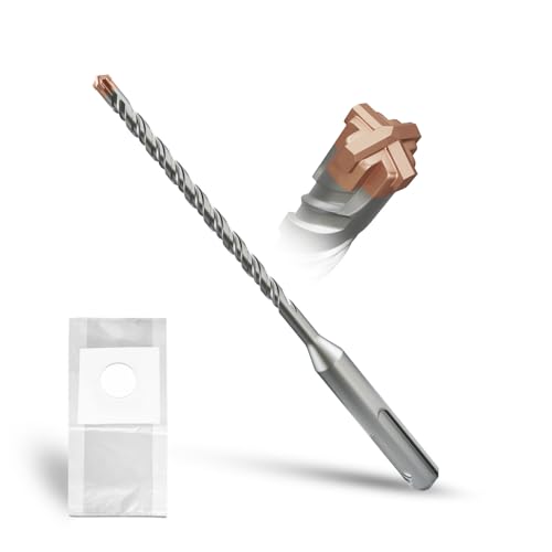 METOTY SDS Plus bohrer 6mm×160mm，mit 4 Hartmetallschneiden,Kopf mit Beschichtung,Steinbohrer,Hammerbohrer,Betonbohrer,Für Stein,Beton,Naturstein,Ziegelmauer von METOTY