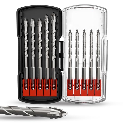 Verbessertes Steinbohrer-Set, gezackter Betonbohrer-Set, 10-teilig, professionelle Hartmetallbohrer für Beton, Fliesen, Ziegel, Glas, Keramik, Holz und Kunststoff Verbessertes Steinbohrer-Set, gezackter Betonbohrer-Set, 10-teilig, professionelle Hartmetallbohrer für Beton, Fliesen, Ziegel, Glas, Keramik, Holz und Kunststoff von METOTY