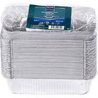 METRO PROFESSIONAL Aluschalen mit Deckel rechteckig silber 885 ml, 50 St. von METRO PROFESSIONAL