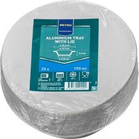 METRO PROFESSIONAL Aluschalen mit Deckel rund silber 790 ml, 25 St. von METRO PROFESSIONAL