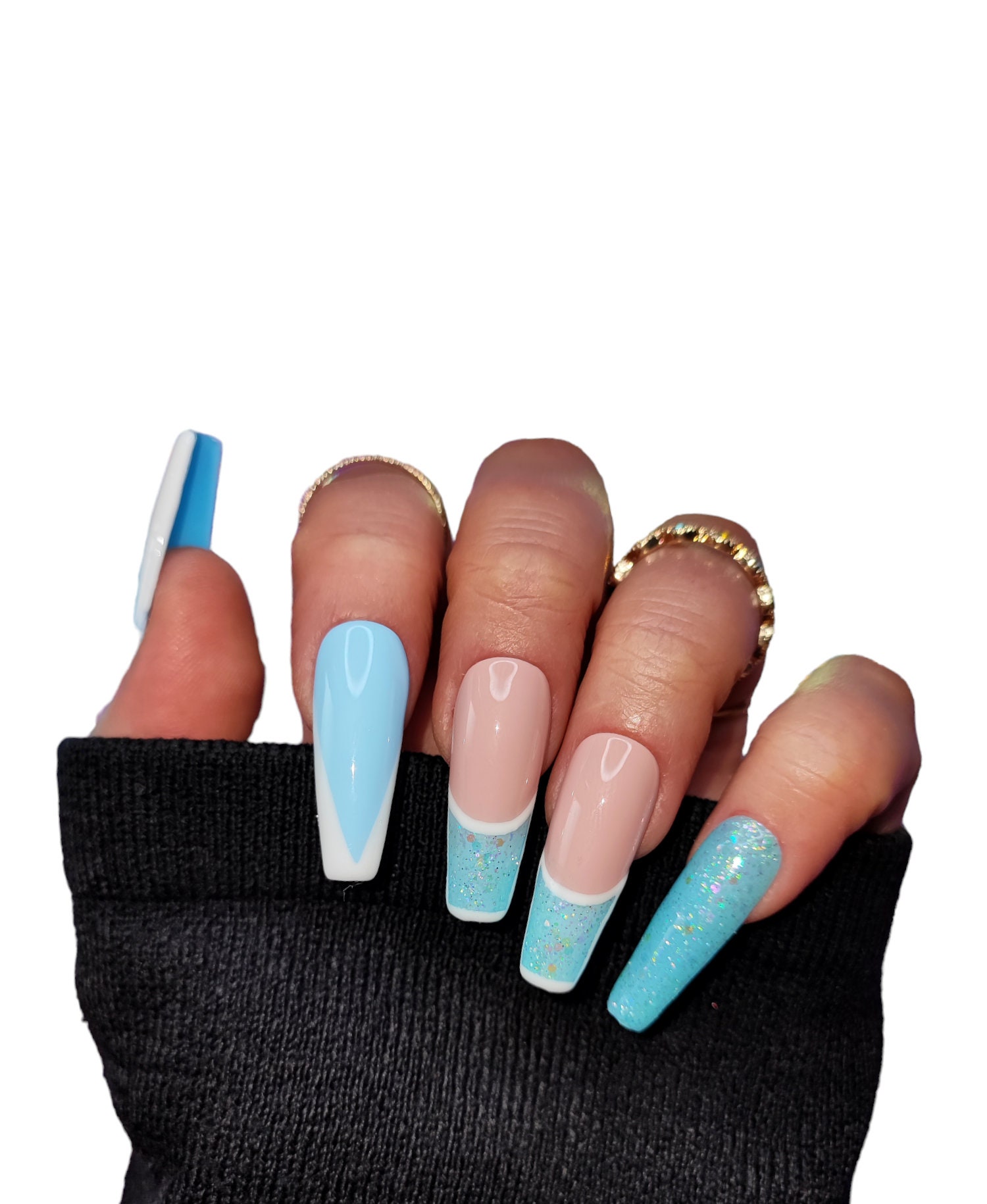 Press On Nails Baby Blue Press On Nails Baby Blue von MEVANAILS