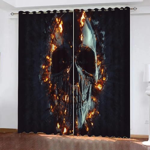 MEVASA Gardinen Gothic Totenkopf Schwarzer Totenkopf Vorhänge 200 Breit 3D Wohnzimmer Kinderzimmer Schlafzimmer Vorhänge 160 Hoch Modern Kunst Verdunklungsvorhänge 200 x 160 BxH MEVASA Gardinen Gothic Totenkopf Schwarzer Totenkopf Vorhänge 200 Breit 3D Wohnzimmer Kinderzimmer Schlafzimmer Vorhänge 160 Hoch Modern Kunst Verdunklungsvorhänge 200 x 160 BxH von MEVASA