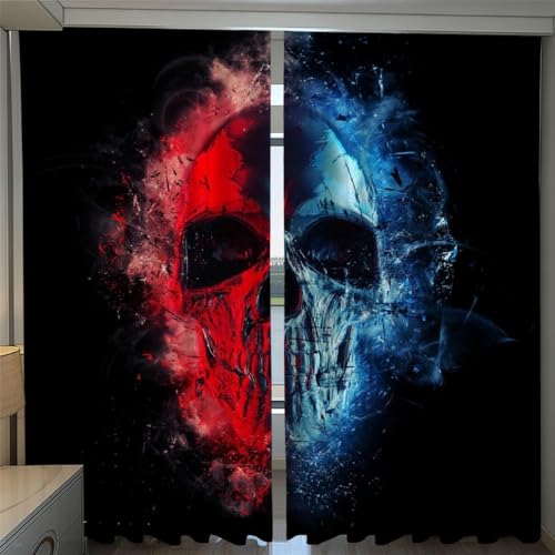MEVASA Skelett Gardinen Jugendzimmer Jungen Mädchen 3D Vorhänge Gothic Totenkopf Verdunklungsvorhänge Kunst Chic Wohnzimmer Modern Home Dekoration 220 x 215 BxH MEVASA Skelett Gardinen Jugendzimmer Jungen Mädchen 3D Vorhänge Gothic Totenkopf Verdunklungsvorhänge Kunst Chic Wohnzimmer Modern Home Dekoration 220 x 215 BxH von MEVASA