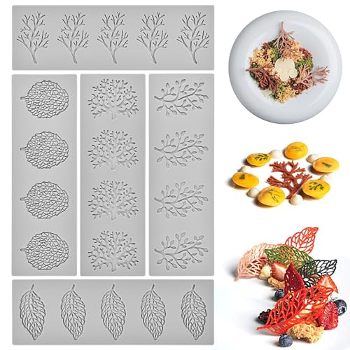 MEYAGOT 5 Stuck Blätter Silikonform, Spitze Silikonform Matte, 3D Silikonformen Fondant Kuchenform Prägung Matte, Hohle Blätter Form DIY Dekorieren Werkzeuge für Fudge Kuchen Schokolade Backen Harz MEYAGOT 5 Stuck Blätter Silikonform, Spitze Silikonform Matte, 3D Silikonformen Fondant Kuchenform Prägung Matte, Hohle Blätter Form DIY Dekorieren Werkzeuge für Fudge Kuchen Schokolade Backen Harz von MEYAGOT