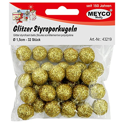Glitzer-Styroporkugeln 1 5cm -gold- 32 Stk.p.SB-Bt von MEYERCORDT GMBH
