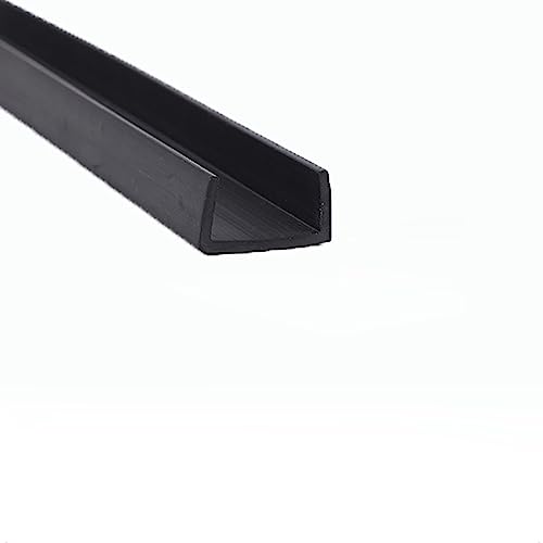 Kunststoff-U-Kanal, Kunststoff-Kantenverkleidung, 3,28 Fuß flache Unterseite, schwarzer Gummi-Kantenstreifen, der scharfe Kanten abdeckt, Kantenschutz for Autotüren, Breite x Höhe(15mm x 25mm) von MEYINGOU
