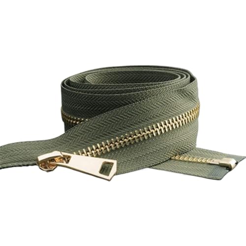 MEYINGOU Reißverschlüsse für Aufnähen，Offener Reißverschlus 1pc 5# 85cm Metall Reißverschluss, Offenes Ende Zip Jacke Verschluss Kleidungsstück Nähen(Green) von MEYINGOU