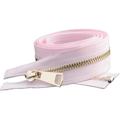 MEYINGOU Reißverschlüsse für Aufnähen，Offener Reißverschlus 1pc 5# 85cm Metall Reißverschluss, Offenes Ende Zip Jacke Verschluss Kleidungsstück Nähen(Pink) von MEYINGOU