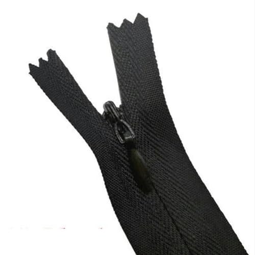 MEYINGOU Reißverschlüsse für Aufnähen，Offener Reißverschlus 2 stück Nylon Unsichtbarer Reißverschluss Einzelnen Ende Stoff Reißverschluss DIY Nähen Handwerk Zubehör(Black,30cm) von MEYINGOU