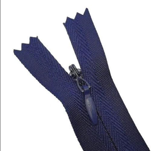 MEYINGOU Reißverschlüsse für Aufnähen，Offener Reißverschlus 2 stück Nylon Unsichtbarer Reißverschluss Einzelnen Ende Stoff Reißverschluss DIY Nähen Handwerk Zubehör(Blue,40cm) von MEYINGOU