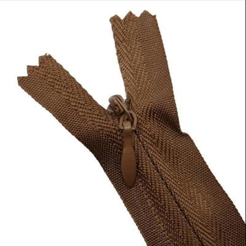 MEYINGOU Reißverschlüsse für Aufnähen，Offener Reißverschlus 2 stück Nylon Unsichtbarer Reißverschluss Einzelnen Ende Stoff Reißverschluss DIY Nähen Handwerk Zubehör(Brown,50cm) von MEYINGOU