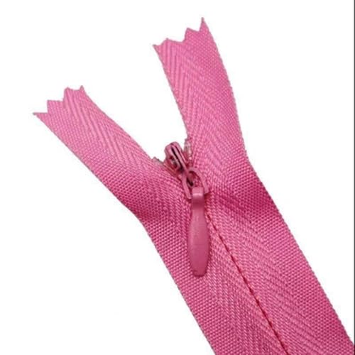 MEYINGOU Reißverschlüsse für Aufnähen，Offener Reißverschlus 2 stück Nylon Unsichtbarer Reißverschluss Einzelnen Ende Stoff Reißverschluss DIY Nähen Handwerk Zubehör(Pink,70cm) von MEYINGOU