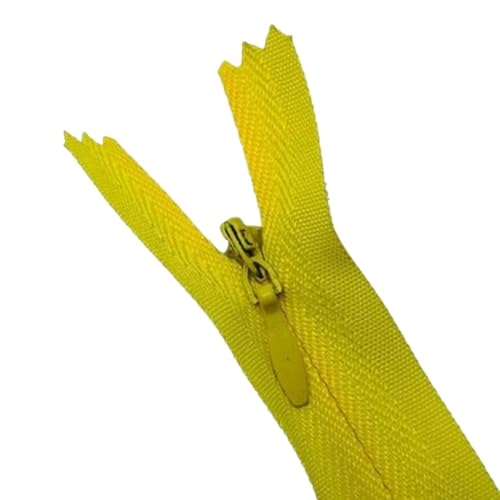 MEYINGOU Reißverschlüsse für Aufnähen，Offener Reißverschlus 2 stück Nylon Unsichtbarer Reißverschluss Einzelnen Ende Stoff Reißverschluss DIY Nähen Handwerk Zubehör(Yellow,18cm) von MEYINGOU