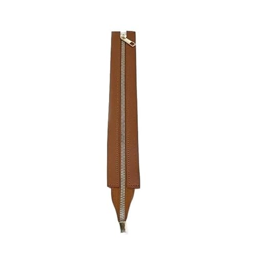 MEYINGOU Reißverschlüsse für Aufnähen，Offener Reißverschlus Nützlich for Häkeltaschen, Reißverschluss, Nähzubehör, Handtaschen, Lederreißverschluss(Brown) von MEYINGOU