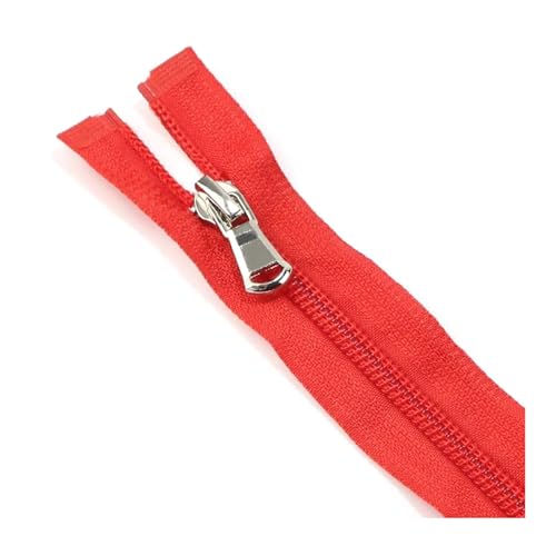 MEYINGOU Reißverschlüsse für Aufnähen，Offener Reißverschlus Nylon-Spiralreißverschlüsse, offenes Ende, for Schneider, Nähen, Basteln, Nylon-Reißverschlüsse, Zubehör, 5#, 1 Stück(Red,80cm) von MEYINGOU