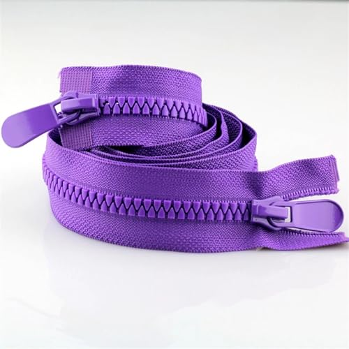 MEYINGOU Reißverschlüsse für Aufnähen，Offener Reißverschlus Reißverschluss, bunt, offenes Ende, Reißverschluss, Doppelschieber, Nähzubehör, Kleidungszubehör(Purple) von MEYINGOU