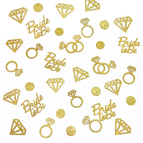 MEYSIMOON Brautparty-Dekorationen, 300 Stück, Tisch-Glitzer-Konfetti für Verlobung, Party, Dekoration, Diamant, Ring und Kreis, Gold-Papierkonfetti für Hochzeit, Junggesellinnenabschied, Gastgeschenke MEYSIMOON Brautparty-Dekorationen, 300 Stück, Tisch-Glitzer-Konfetti für Verlobung, Party, Dekoration, Diamant, Ring und Kreis, Gold-Papierkonfetti für Hochzeit, Junggesellinnenabschied, Gastgeschenke von MEYSIMOON