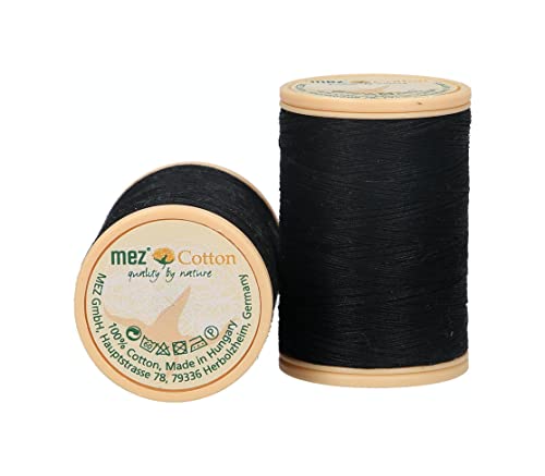 MEZ 4664050-09750 Nähgarn, 100% Baumwolle, 09750 schwarz, 21 gramm von MEZ