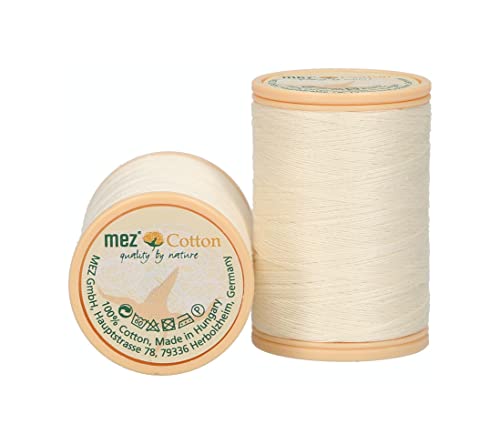 MEZ Cotton Stärke 50 4664050-01212 beige Nähgarn, 100 % Baumwolle, 450m von MEZ