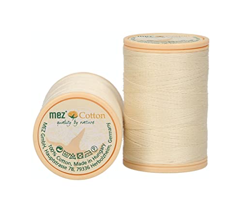 MEZ Cotton Stärke 50 4664050-01317 beige Nähgarn, 100 % Baumwolle, 450m von MEZ