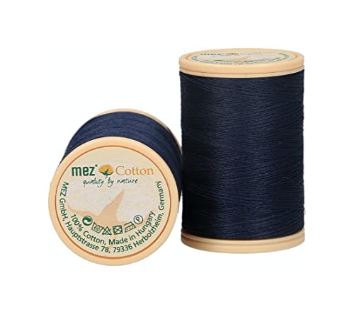 MEZ Cotton Stärke 50 4664050-02716 weiß Nähgarn, 100 % Baumwolle, 450m von MEZ