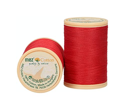 MEZ Cotton Stärke 50 4664050-06810 rot Nähgarn, 100 % Baumwolle, 450m von MEZ