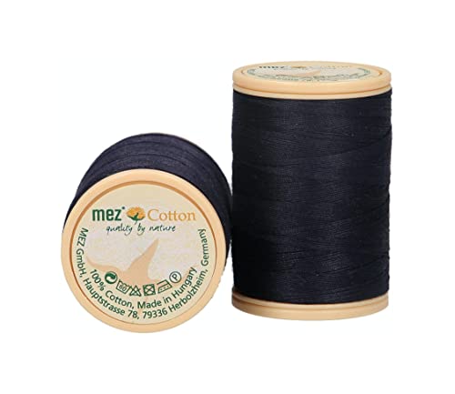 MEZ Cotton Stärke 50 4664050-09241 dunkelblau Nähgarn, 100 % Baumwolle, 450m von MEZ