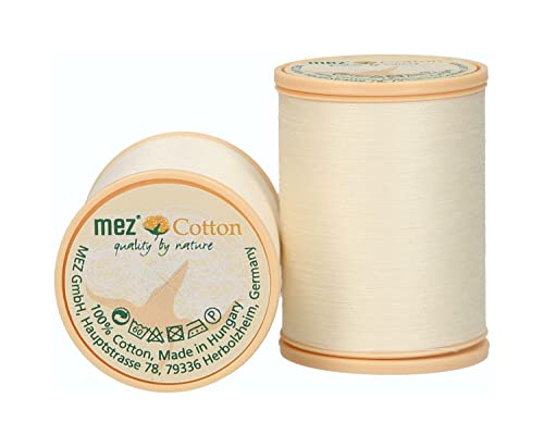 MEZ Cotton Stärke 50 4667050-01212 beige Nähgarn, 100 % Baumwolle, 1000m von MEZ
