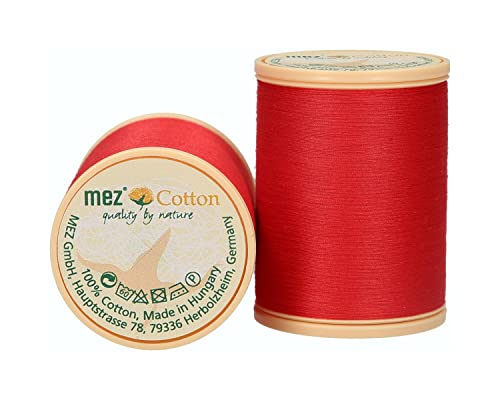 MEZ Cotton Stärke 50 4667050-06810 rot Nähgarn, 100 % Baumwolle, 1000m von MEZ