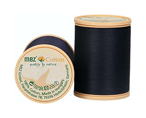 MEZ Cotton Stärke 50 4667050-09241 dunkelblau Nähgarn, 100 % Baumwolle, 1000m von MEZ