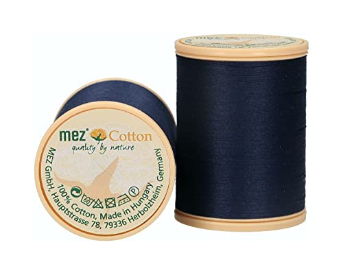 MEZ Cotton Stärke 50 4667050-09341 dunkelblau Nähgarn, 100 % Baumwolle, 1000m von MEZ
