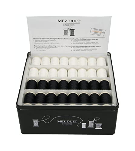 MEZ Duet Special Collection Starter Edition, A25TBMD-09064, Farbe:black & white, Nähgarne von MEZ