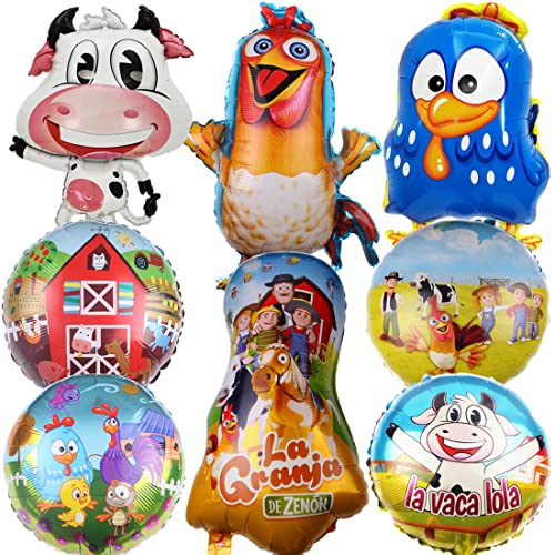 MEZHEN Folienballon Bauernhof Geburtstagsdeko Ballon Tiere Luftballon Folie Kindergeburtstag Deko Geburtstag Luftballons Helium für Geburtstagsfeier Karneval Urlaub Dschungel Party von MEZHEN
