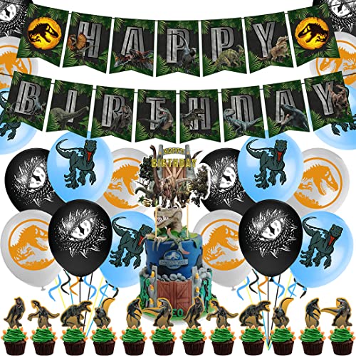MEZHEN Geburtstag Deko Jurassic Dinosaur Luftballon Dino Tortendeko Kindergeburtstag Ballon Girlande Happy Birthday Banner Dinosaurier Geburtstagsdeko 32 Stück MEZHEN Geburtstag Deko Jurassic Dinosaur Luftballon Dino Tortendeko Kindergeburtstag Ballon Girlande Happy Birthday Banner Dinosaurier Geburtstagsdeko 32 Stück von MEZHEN