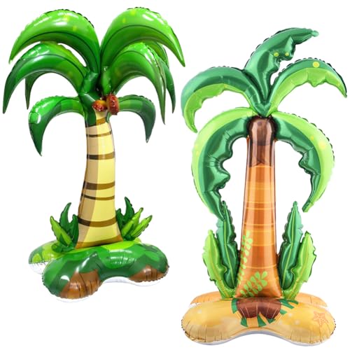 MEZHEN Kokosnuss Palme Folienballon Hawaii Geburtstagsdeko Ballon Stehend Luftballon Folie Kindergeburtstag Deko Geburtstag Luftballons Helium Geburtstagsfeier Strand Tropisch Hawaii Party Deko Ballon von MEZHEN