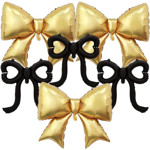 MEZHEN Luftballons Golden Schleife Folienballon Schleife Balloons Bogen Ballon Geburtstagsdeko Schleife Luftballons Abschlussfeier Neues Jahr Geburtstag Dekoratione Jahrestag von MEZHEN