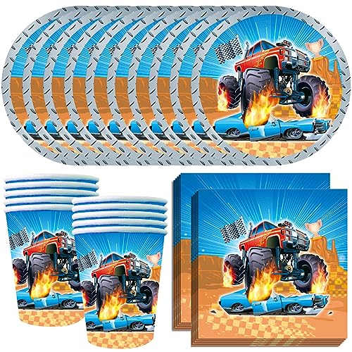 MEZHEN Partygeschirr Truck Gebutstag Partygeschirr Set Truck Kindergeburtstag Partygeschirr Truck Party Dekoration Pappteller Pappbecher Servietten Truck Kinder Thema Party Tischdekorationen 10 Gäste MEZHEN Partygeschirr Truck Gebutstag Partygeschirr Set Truck Kindergeburtstag Partygeschirr Truck Party Dekoration Pappteller Pappbecher Servietten Truck Kinder Thema Party Tischdekorationen 10 Gäste von MEZHEN