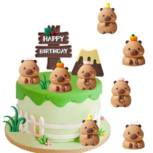MEZHEN Tortendeko Capybara Figuren Kuchen Deko Geburtstag Cake Topper Tiere Torte Deko Kindergeburtstag Kuchendeko Happy Birthday Tortendekoration 8 Stück MEZHEN Tortendeko Capybara Figuren Kuchen Deko Geburtstag Cake Topper Tiere Torte Deko Kindergeburtstag Kuchendeko Happy Birthday Tortendekoration 8 Stück von MEZHEN