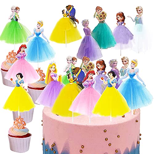 MEZHEN Tortendeko Prinzessinnen Cake Toppers Meerjungfrau Kuchen Dekoration Geburtstag Princess Tortendeko Geburtstag Mädchen Kuchen Topper 10 pcs von MEZHEN