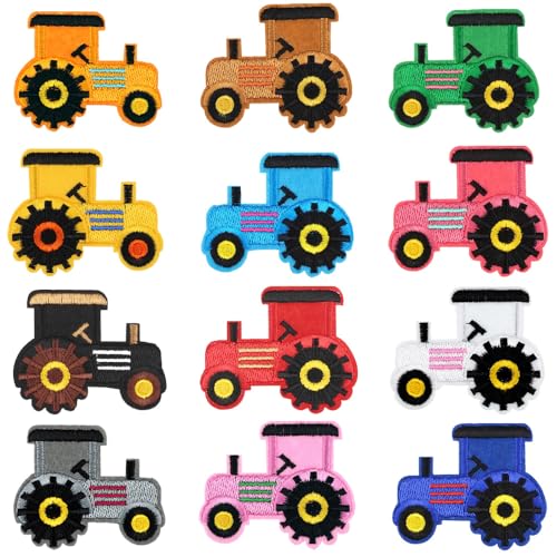 MEZHEN Traktor Patch zum Aufbügeln Bügelflicken Kinder Traktor Bestickt Aufbügler Patch für Kleidung Applique Flicken Patches DIY T-Shirt Jeans von MEZHEN