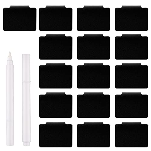 16 Stück Korbetiketten, Schwarz Körbe Etiketten Clip Kreidetafel Etikettenhalter für Aufbewahrungsbox, mit 2 Stück weißen Stiften, Etikettenhalter für Korb Aufbewahrungsbox 16 Stück Korbetiketten, Schwarz Körbe Etiketten Clip Kreidetafel Etikettenhalter für Aufbewahrungsbox, mit 2 Stück weißen Stiften, Etikettenhalter für Korb Aufbewahrungsbox von MFCGHXR