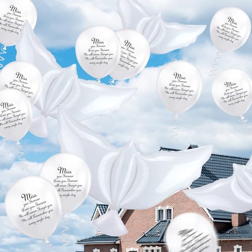 36 Stück Taubenballons Gedenkballons Gedenkballons in Himmel, weiße Gedenkballons mit 4 Stück Friedenstaube, Taube, Vogel, Beerdigung, Helium, Erinnerung 36 Stück Taubenballons Gedenkballons Gedenkballons in Himmel, weiße Gedenkballons mit 4 Stück Friedenstaube, Taube, Vogel, Beerdigung, Helium, Erinnerung von MFCGHXR