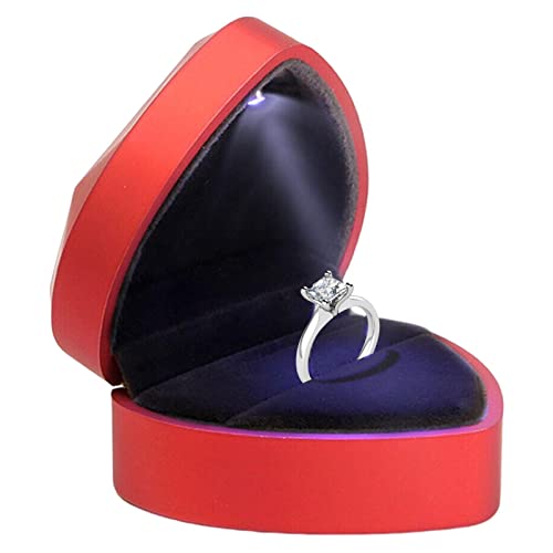 MFJS Herz Ringbox | Schmuckschatullen - Einzigartiges LED Verlobungsringgehäuse für Vorschlag Ring oder besondere Anlässe von MFJS
