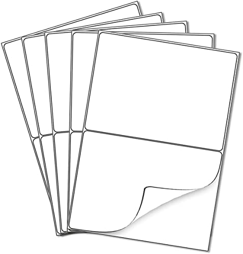 100 Blatt selbstklebende Etiketten A4, 210 x 148 mm, 2 Etiketten pro Blatt, 200 Versandetiketten für Inkjet- und Laserdrucker (2 Etiketten/Blatt, 100 Blatt) von MFLABEL