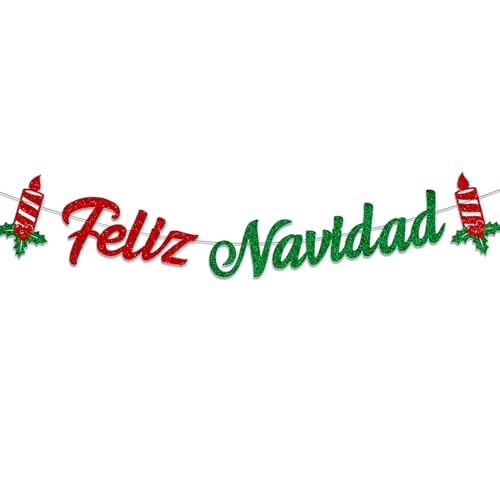 MFUOE Feliz Navidad Banner rot grün spanischer Glitzer Karton lustige spanische Neuheit Winter Urlaub Party Dekoration für Festival Party MFUOE Feliz Navidad Banner rot grün spanischer Glitzer Karton lustige spanische Neuheit Winter Urlaub Party Dekoration für Festival Party von MFUOE